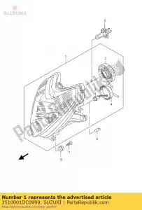 Suzuki 3510001DC0999 lampe frontale assy - La partie au fond