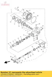 yamaha 22U461230000 coupling, gear - Bottom side