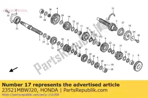 Honda 23521MBWJ20 engrenagem, contraeixo sexto - Lado inferior