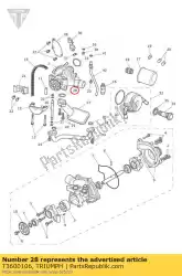 Ici, vous pouvez commander le o - anneaux neufs vieux stock auprès de Triumph , avec le numéro de pièce T3600106: