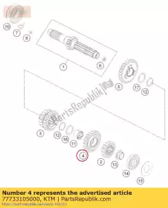 ktm 77733105000 ingranaggio folle 5 ° g. t = 23 - Il fondo