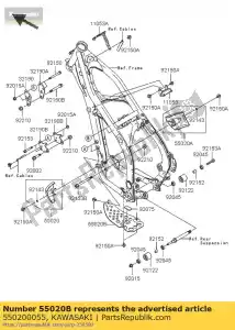 kawasaki 550200055 guarda, motor kx250-n1 - Lado inferior