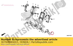 Aqui você pode pedir o cap assy ruido su em Honda , com o número da peça 30700MBG003: