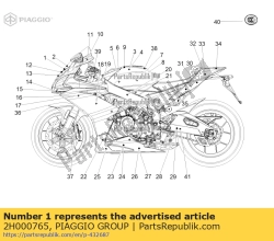 Aprilia 2H000765, Etiqueta del parabrisas aprilia, OEM: Aprilia 2H000765