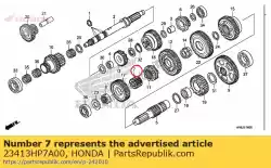 Aqui você pode pedir o colar a, spline em Honda , com o número da peça 23413HP7A00: