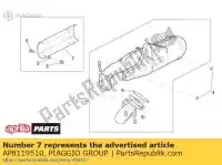 AP8119510, Piaggio Group, Exhaust pipe protection aprilia  sr 125 150 1999 2000 2001, New