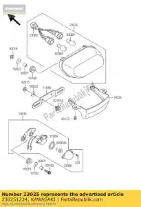 Kawasaki 230251234 cola de la lámpara - Lado inferior