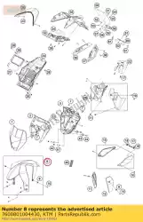 Ici, vous pouvez commander le frontfender cpl. Auprès de KTM , avec le numéro de pièce 7600801004430: