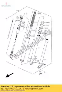 suzuki 5117214J00 kraag, veer - Onderkant