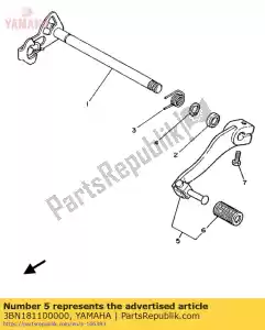 yamaha 3BN181100000 montagem do pedal de mudança - Lado inferior