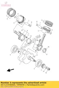 yamaha 4X7133540000 sprocket, drive - Bottom side