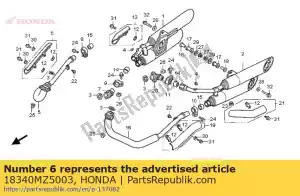 honda 18340MZ5003 capa, r. fr. ex. tubo - Lado inferior