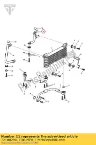 triumph T2100290 support, refroidisseur d'huile, lh - La partie au fond