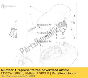 Piaggio Group CM02520200E8 montaje de silla de montar - Lado inferior