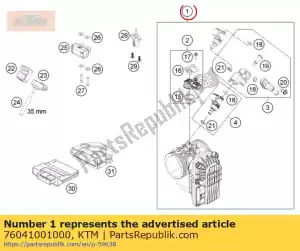 ktm 76041001000 corpo do acelerador - Lado inferior