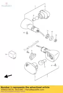 Suzuki 3560233E30 lâmpada, fr.turn, l. - Lado inferior