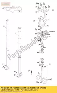 ktm 58501034020 top triple clamp rallye 2001 - La partie au fond