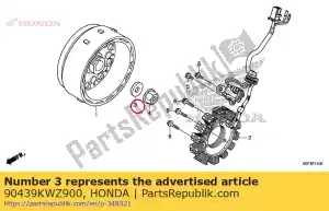 Honda 90439KWZ900 arruela, 12x24x2,3 - Lado inferior