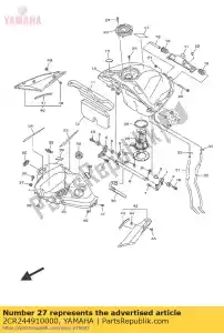 yamaha 2CR244910000 soporte, bomba de combustible - Lado inferior