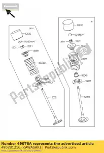 kawasaki 490781216 zawór silnika spr??ynowego, e zx636-b1 - Dół