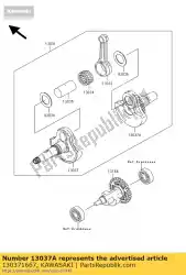 Ici, vous pouvez commander le vilebrequin, rh auprès de Kawasaki , avec le numéro de pièce 130371667: