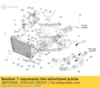 2B003860, Piaggio Group, tubo refrigerador de válvula aprilia zd4kb000 zd4kbu00 zd4kh000 zd4kh001 zd4khu00 zd4khu01 900 2017 2018 2019 2020 2021 2022, Novo