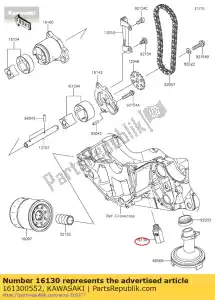 Kawasaki 161300552 válvula de alívio de montagem - Lado inferior