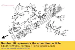 rooster, r. Luchtkanaal van Honda, met onderdeel nummer 64335MBW000, bestel je hier online: