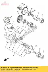 Qui puoi ordinare perno, manovella 1 da Yamaha , con numero parte 3M5116810000: