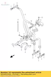 suzuki 6926003H00 mangueira, rr freio u - Lado inferior