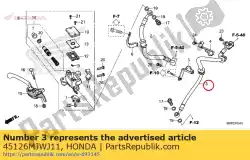 Aquí puede pedir manguera comp. B, fr. Freno de Honda , con el número de pieza 45126MJWJ11: