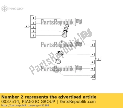 Aprilia 0037514, Ring van de stuurinrichting, OEM: Aprilia 0037514