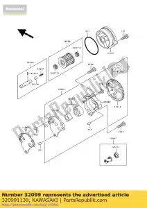 kawasaki 320991139 koffer, oliepomp bj250-a2 - Onderkant