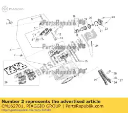 Ici, vous pouvez commander le spacer 1. 06 auprès de Piaggio Group , avec le numéro de pièce CM162701: