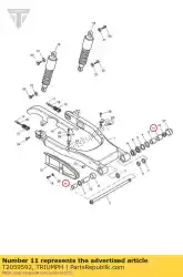 Qui puoi ordinare distanziale stabilizzatore esterno da Triumph , con numero parte T2059592: