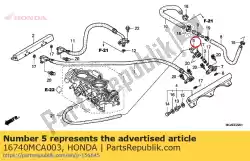 Aqui você pode pedir o regulador assy., pressão em Honda , com o número da peça 16740MCA003: