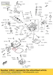 Here you can order the valve-assy-reed kvf300ccf from Kawasaki, with part number 12021Y002: