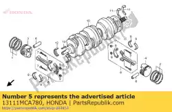 Qui puoi ordinare perno, pistone da Honda , con numero parte 13111MCA780: