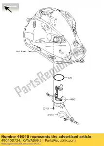 kawasaki 490400724 pomp-brandstof zr800ads - Onderkant