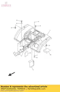 yamaha 5NDF163A0200 cubierta, guardabarros trasero - Lado inferior