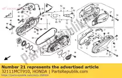 Ici, vous pouvez commander le serre-câble, cordon du capteur de vitesse auprès de Honda , avec le numéro de pièce 32111MCT910: