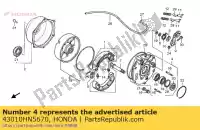 43010HN5670, Honda, set di pannelli, rr. freno honda trx 350 400 2000 2001 2002 2003 2004 2005 2006 2007, Nuovo