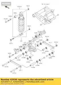 Kawasaki 420360717 manche, 10.1x18x30 - La partie au fond