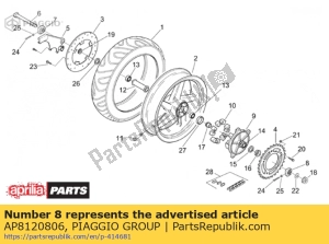 aprilia AP8120806 lh chain guide plate. br. - Bottom side