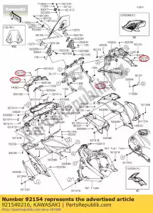 Kawasaki 921540216 parafuso, soquete, 5x20 ex250k9f - Lado inferior