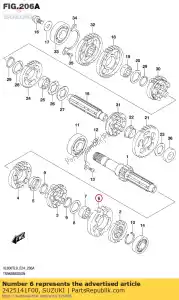 suzuki 2425141F00 gear,5th drive, - Bottom side