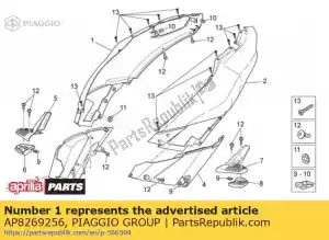 Piaggio Group AP8269256 rechter zijpaneel. zwart - Onderkant