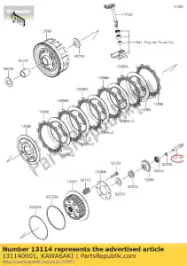 kawasaki 131140001 01 empujador-embrague - Lado inferior