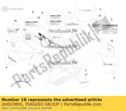 Tutaj możesz zamówić naklejka (vespa) czerwona od Piaggio Group , z numerem części 2H003895: