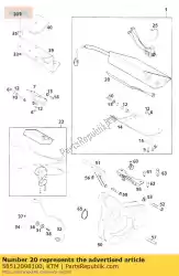 light diode bracket cpl. Centraal van KTM, met onderdeel nummer 58512098100, bestel je hier online: